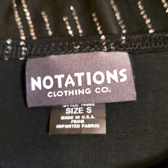 Notations Women Sequin Black Blouse Size S - Picture 5 of 7